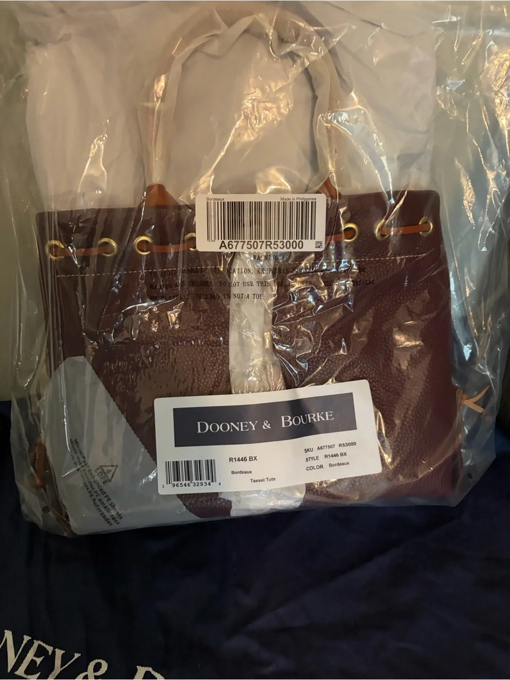 Dooney & Bourke Bordeaux Tote with Tassel and Gold-Tone Hardware